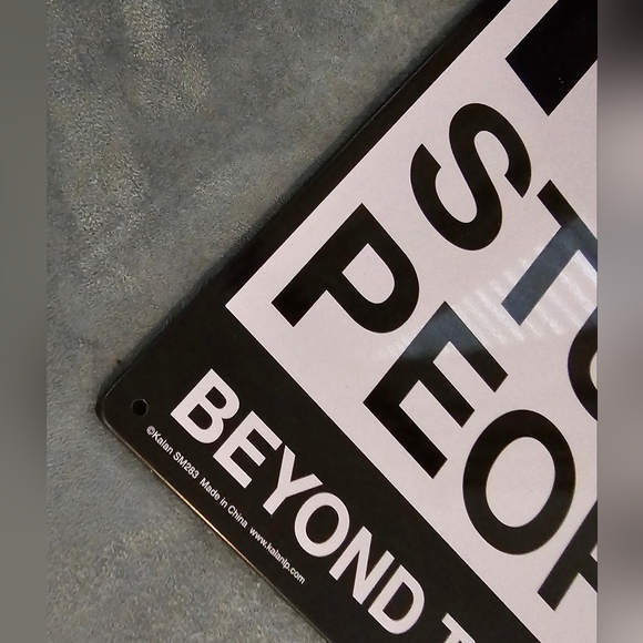 Tin Sign "warning no stupid people beyond this point" 8.5 x 11.5 inches - Picture 2 of 7